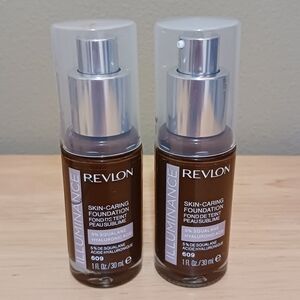 Revlon Illuminance Skin-Caring Foundation 609 Sienna Bundle of 2 - 1 Fl. Oz.